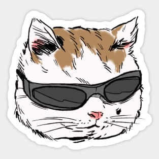 Cat with Glasses Sticker